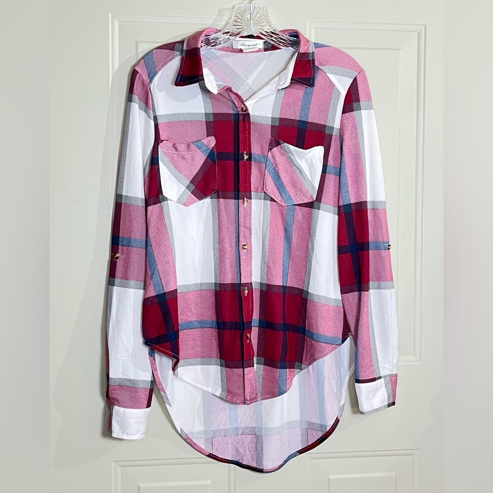 Passport Red and Pink Plaid Shirt